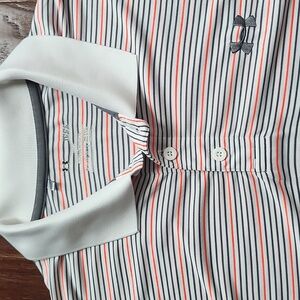 Under Armour Striped Polo Shirt - White, Blue, Red